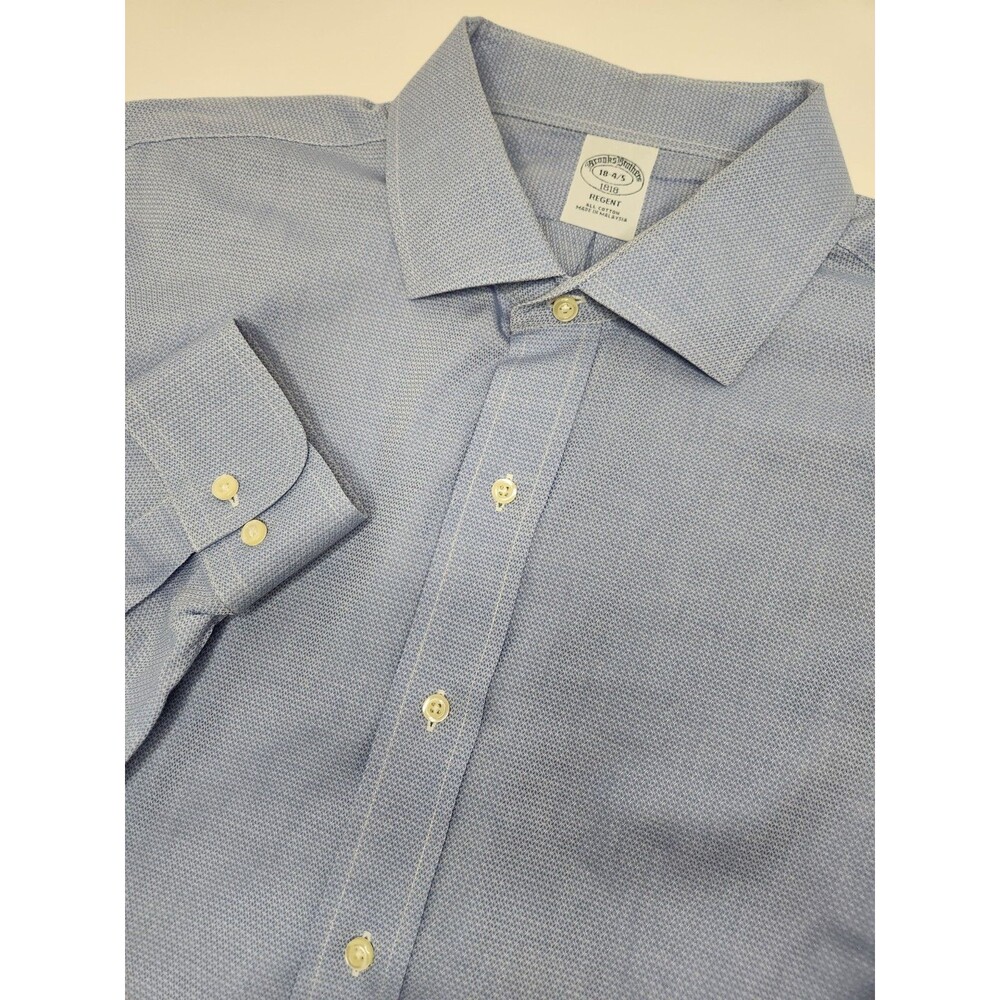 Brooks Brothers Regent Dress Shirt Men's 18-4/5‎ Blue Long Sleeve Button Up